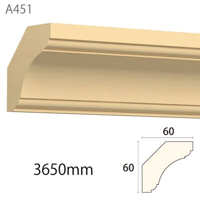 内装用木製モールディング材【サンメントA451AY［60×60］廻り縁】アユース無塗装