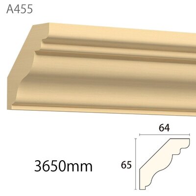 内装用木製モールディング材【サンメントA455AY［65×64］廻り縁】アユース無塗装