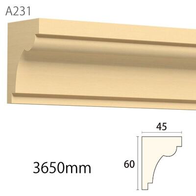 内装用木製モールディング材【サンメント A231AY［60×45］廻り縁】アユース無塗装