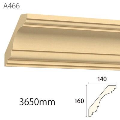内装用木製モールディング材【サンメントA466AY［160×140］廻り縁】アユース無塗装