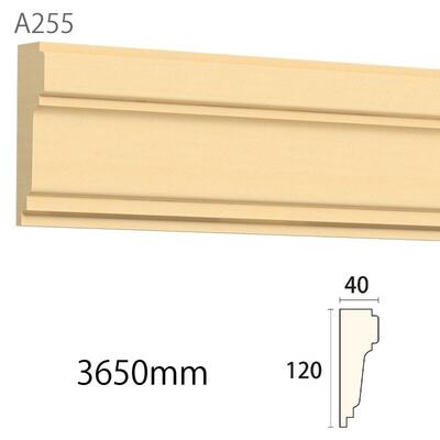 内装用木製モールディング材【サンメント A255AY［120×40］廻り縁】アユース無塗装