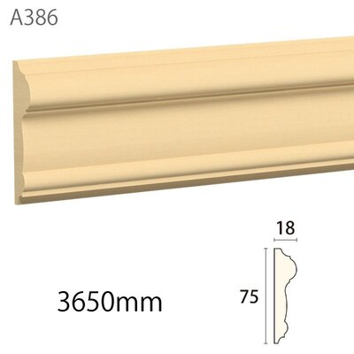 内装用木製モールディング材【サンメントA386AY［75×18］腰見切り】アユース無塗装
