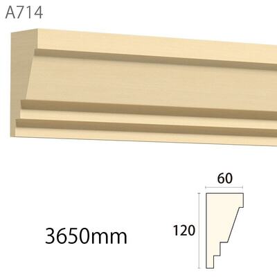 内装用木製モールディング材【サンメントレイワ A714AY［120×60］廻り縁】アユース無塗装​