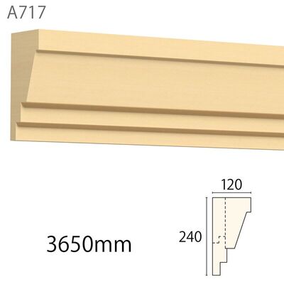 内装用木製モールディング材【サンメントレイワ A717AY［240×120］廻り縁】アユース無塗装​