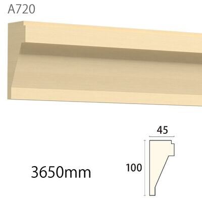 内装用木製モールディング材【サンメントレイワ A720AY［100×45］廻り縁】アユース無塗装​