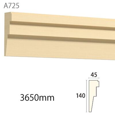 内装用木製モールディング材【サンメントレイワ A725AY［140×45］廻り縁】アユース無塗装