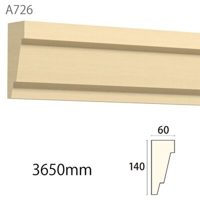 内装用木製モールディング材【サンメントレイワ A726AY［140×60］廻り縁】アユース無塗装