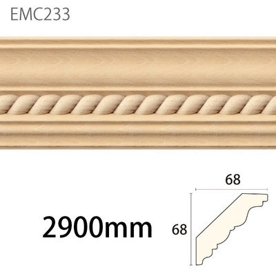 内装用木製モールディング材【サンエバモール EMC233BN［68×68］廻り縁】ブナ無塗装