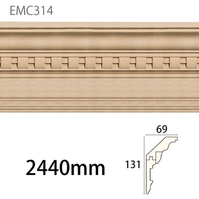 内装用木製モールディング材【サンエバモール EMC314BN［131×69］廻り縁】ブナ無塗装