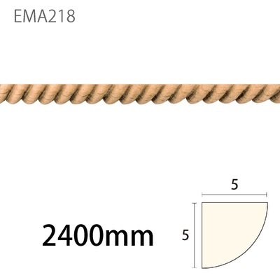 内装用木製モールディング材【サンエバモール EMA218BN［5×5］見切り】ブナ無塗装