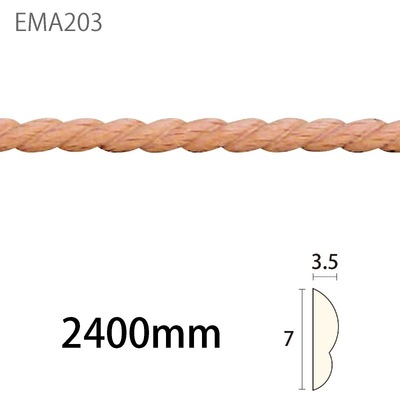 内装用木製モールディング材【サンエバモール EMA203LBN［7×3.5］見切り】ブナ無塗装