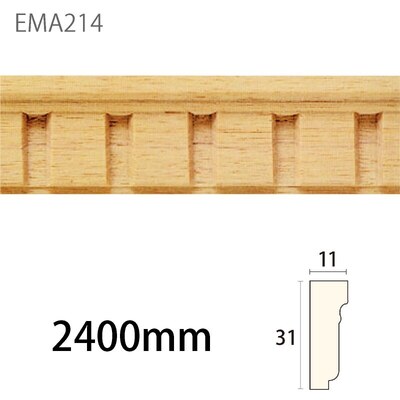内装用木製モールディング材【サンエバモール EMA214LBN ［31×11］見切り】ブナ無塗装