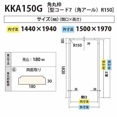 内装用角丸枠 R150（見付30mm型コード７）【KKA150G 間口1440 見込180】アユース
