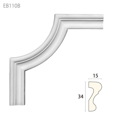 内装用合成樹脂製モールディング材【エレガンスPU製 EB110B［34×15］コーナー材】