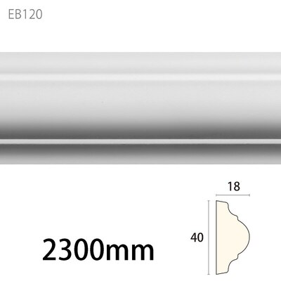 内装用合成樹脂製モールディング材【エレガンスPU製 EB120［40×18］チェアレール】模様なし