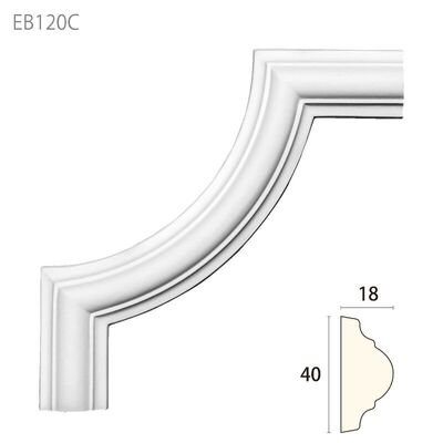 内装用合成樹脂製モールディング材【エレガンスPU製 EB120C［40×18］コーナー材】