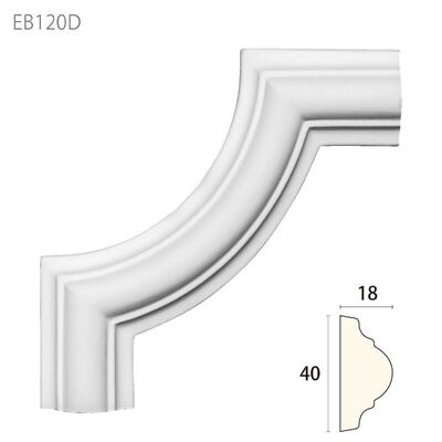 内装用合成樹脂製モールディング材【エレガンスPU製 EB120D［40×18］コーナー材】