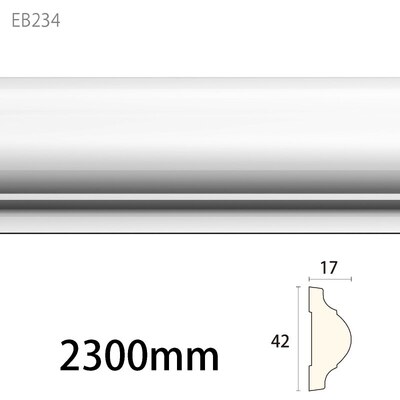 内装用合成樹脂製モールディング材【エレガンスPU製 EB234［42×17］チェアレール】直材