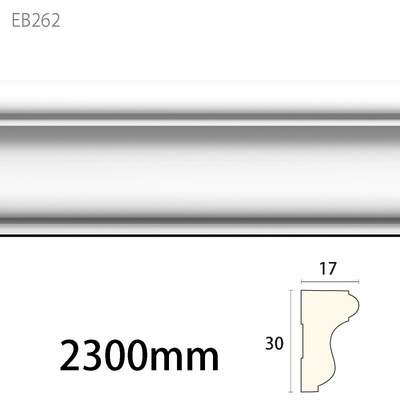 内装用合成樹脂製モールディング材【エレガンスPU製 EB262［30×17］チェアレール】模様なし